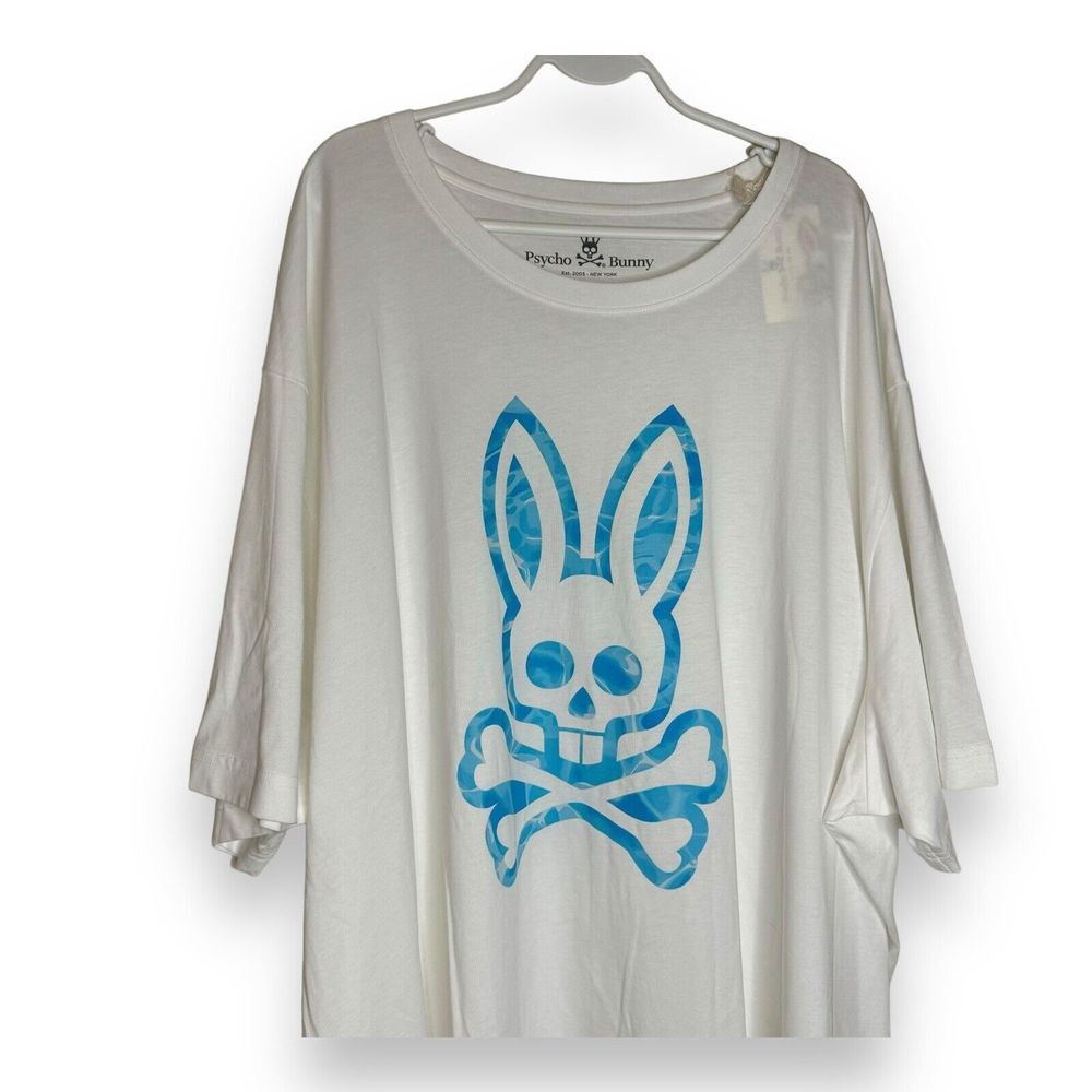 Psycho Bunny Men's MENS BIG & TALL HOCKHAM GRAPHIC TEE SZ 6XL NWT Blue bunny